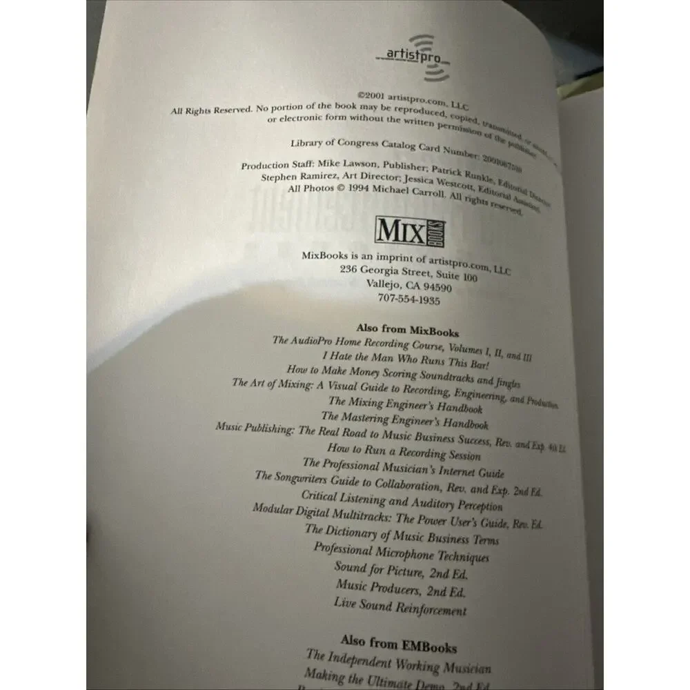 Hal Leonard Professional Sound Reinforcement Techniques - paperback‎ Yakabusk...